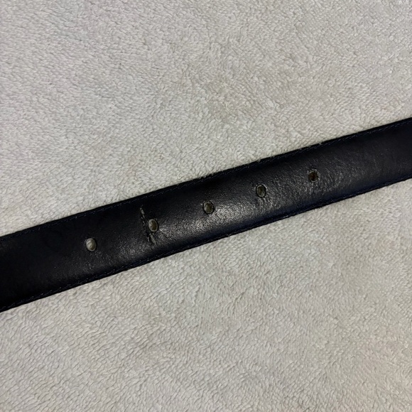 Vintage Christian Dior Blue Leather Belt with Gold-Tone Buckle M main image 8